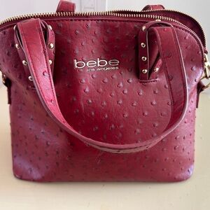 bebe Red Textured Shoulder Bag